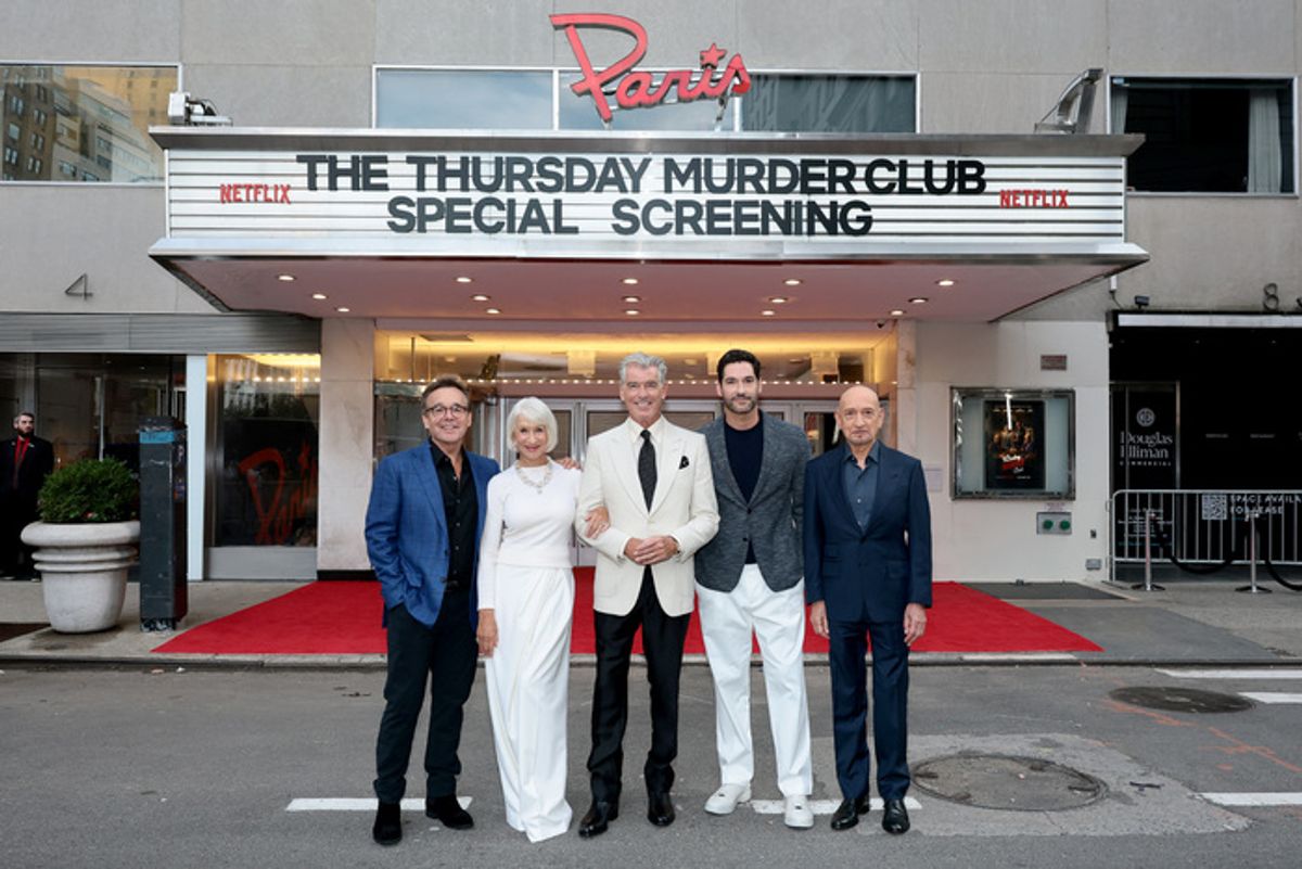 Chris Columbus, Helen Mirren, Pierce Brosnan, Tom Ellis, and Ben Kingsley at 