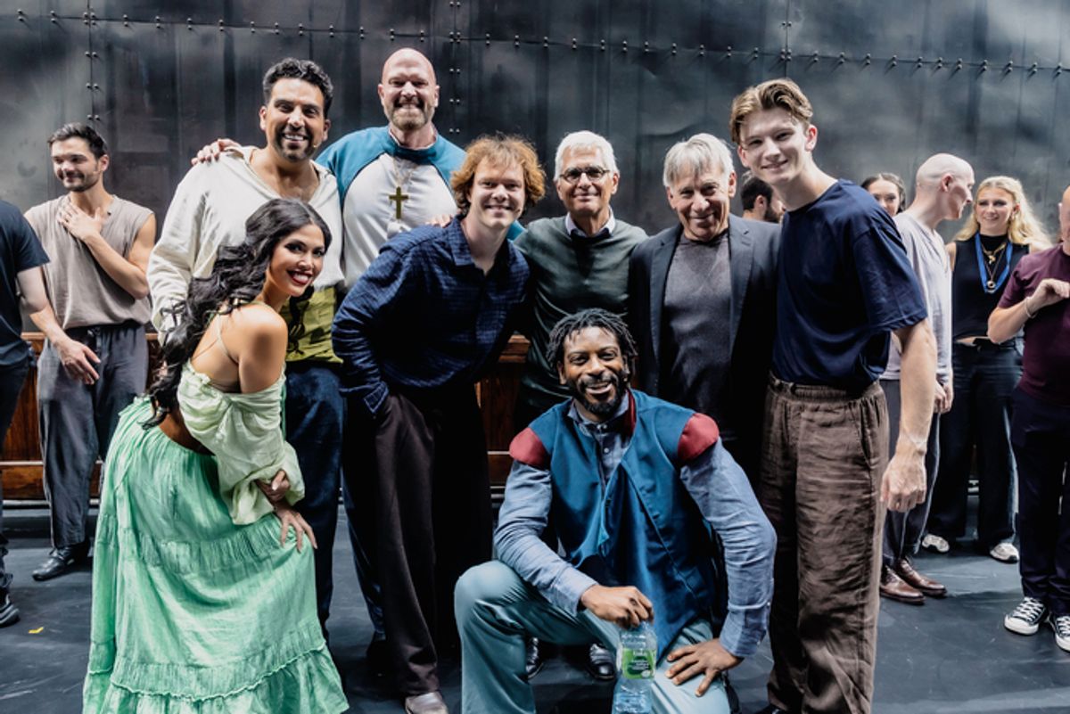 Peter Parnell and Stephen Schwartz with the Principal Cast at 