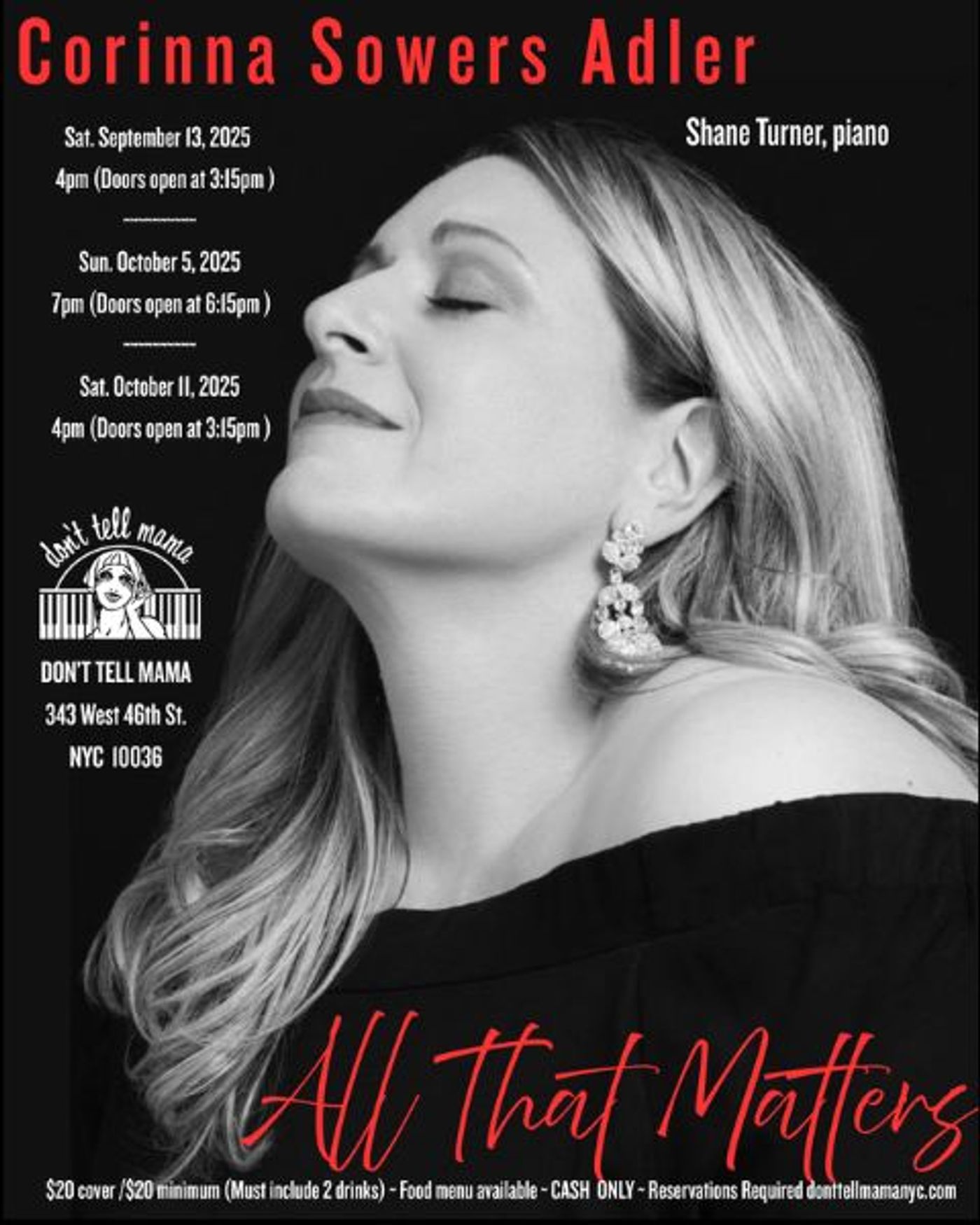 Interview: Corinna Sowers Adler Brings ALL THAT MATTERS to Don't Tell Mama  Image