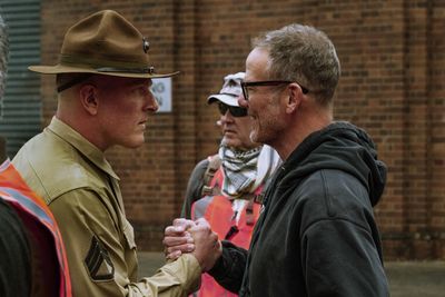 Pat McAfee and Director Peter Berg  Photo