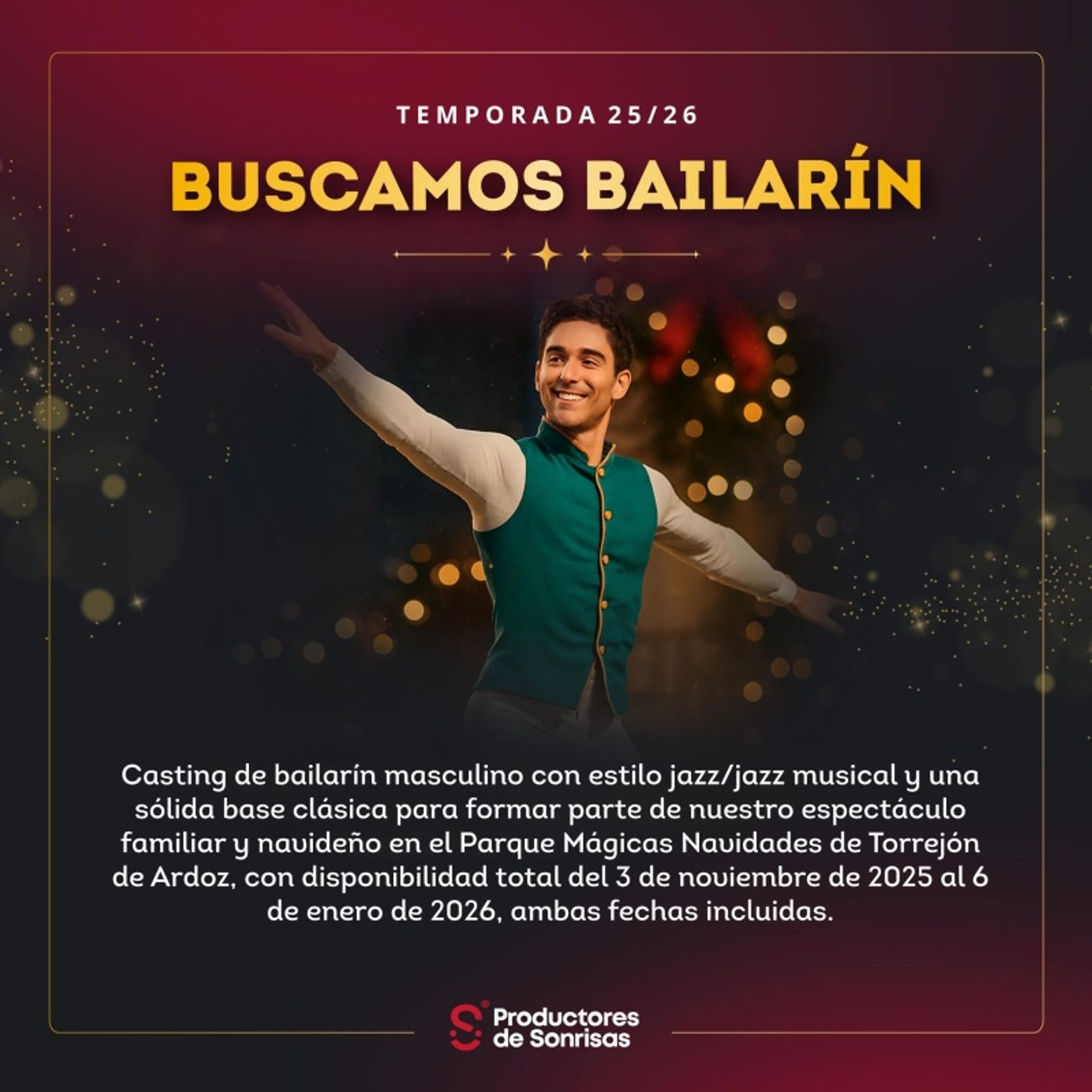 CASTING CALL: Productores de Sonrisas busca bailarín  Image