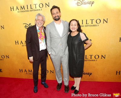 Luis A. Miranda Jr, Lin-Manuel Miranda and Luz Towns-Miranda Photo