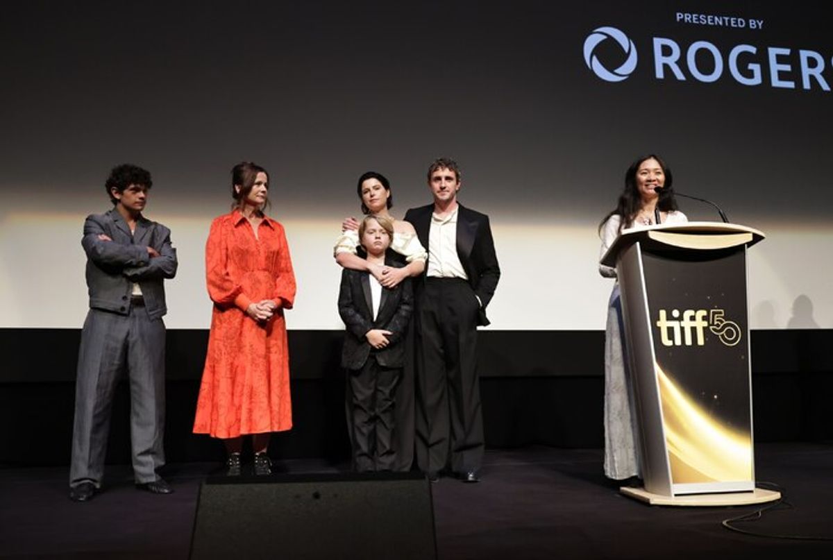 Noah Jupe, Emily Watson, Jacobi Jupe, Jessie Buckley, Paul Mescal and director/writer/executive producer Chloé Zhao  at 