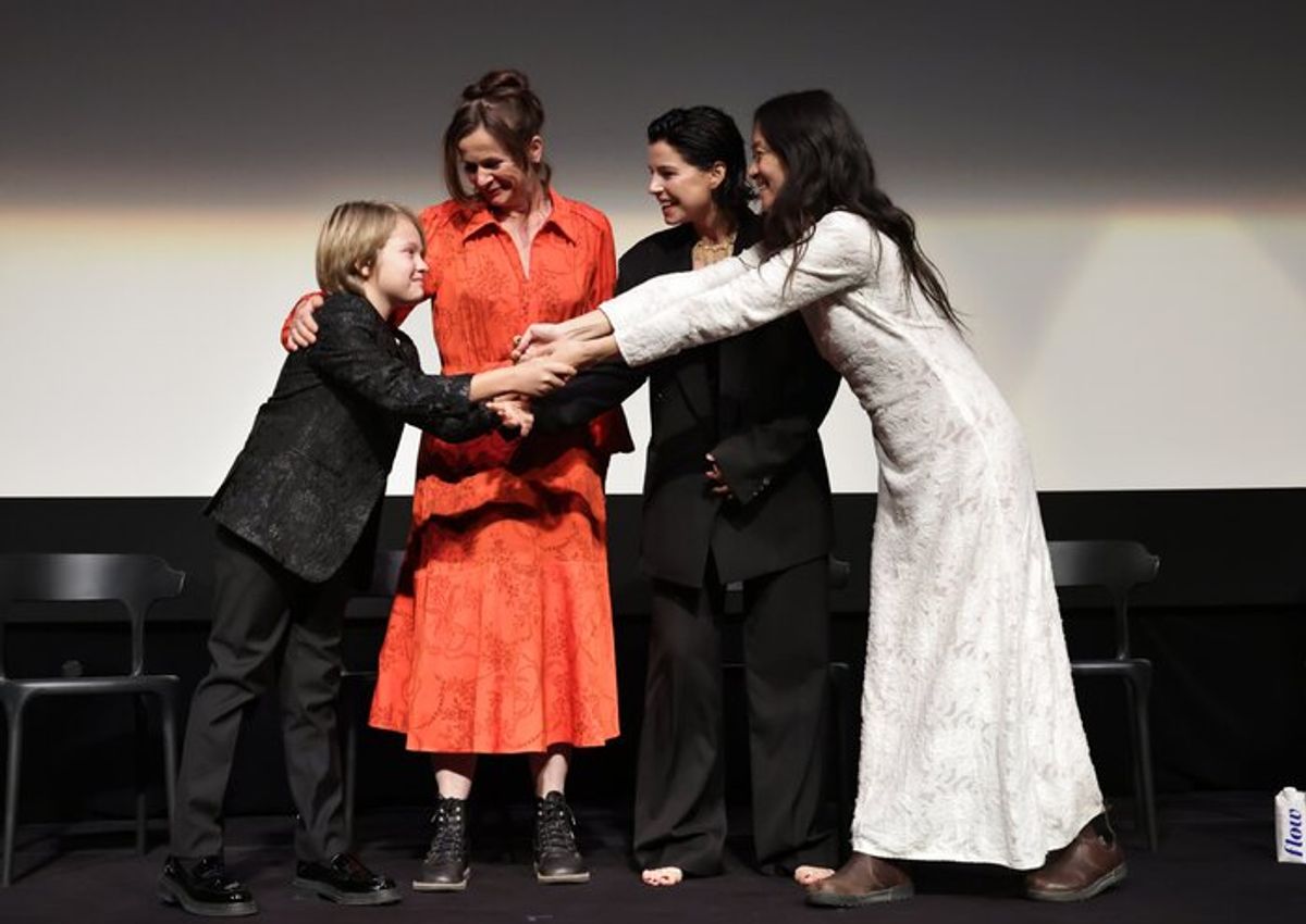 Jacobi Jupe, Emily Watson, Jessie Buckley and director/writer/executive producer Chloé Zhao at 