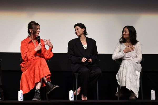 Emily Watson, Jessie Buckley and director/writer/executive producer Chloé Zhao  Photo