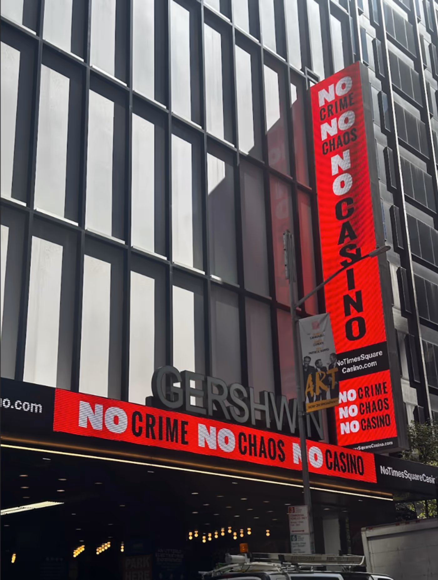 Photos: Broadway Marquees Light Up with 'NO Crime, NO Chaos, NO Casino'  Image