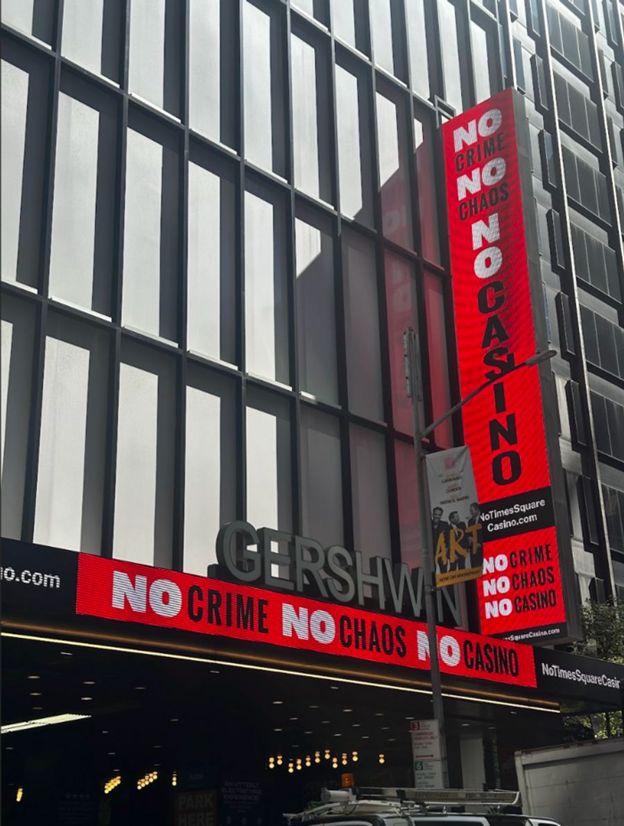 Photos: Broadway Marquees Light Up with 'NO Crime, NO Chaos, NO Casino'  Image
