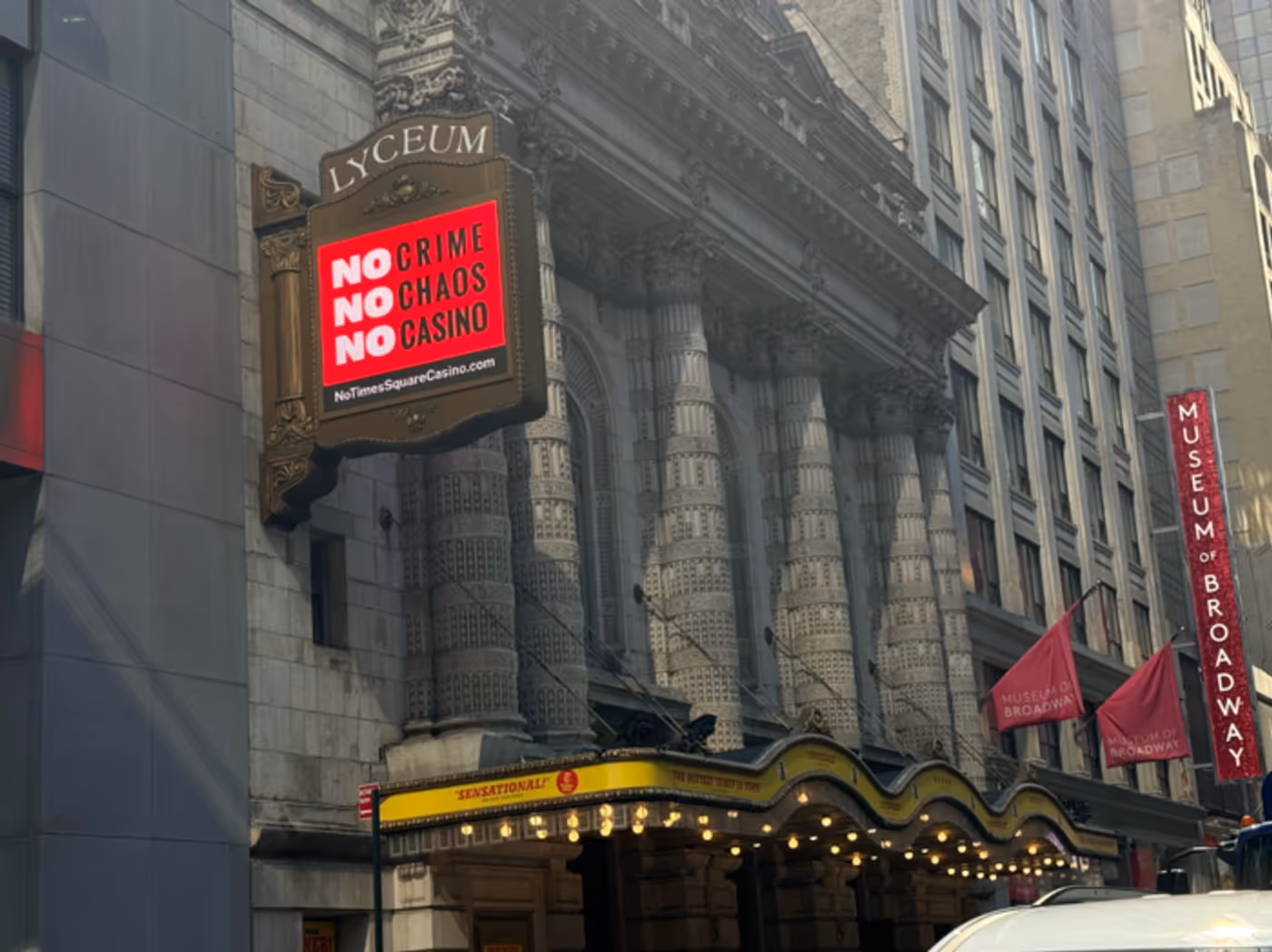 Photos: Broadway Marquees Light Up with 'NO Crime, NO Chaos, NO Casino'  Image