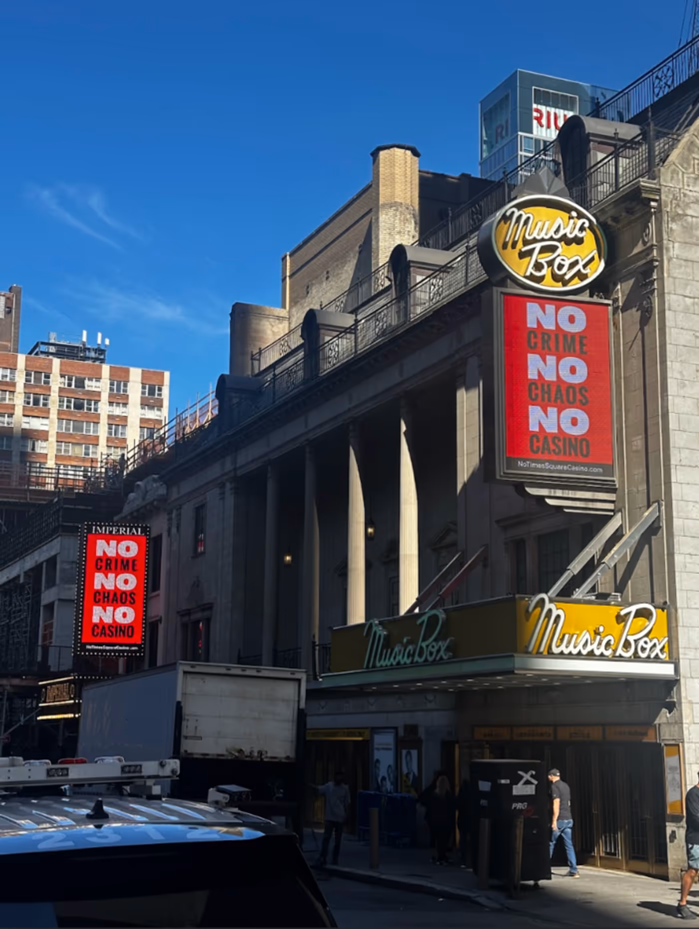 Photos: Broadway Marquees Light Up with 'NO Crime, NO Chaos, NO Casino'  Image
