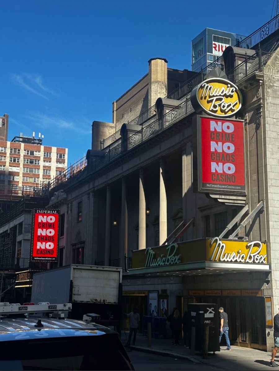 Photos: Broadway Marquees Light Up with 'NO Crime, NO Chaos, NO Casino'  Image