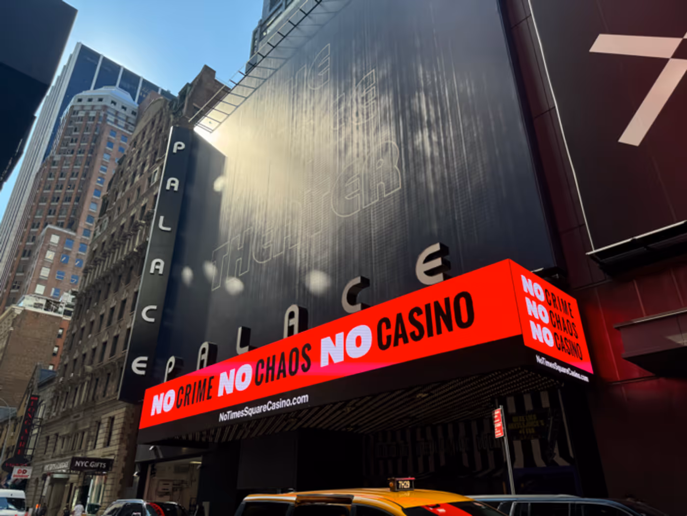 Photos: Broadway Marquees Light Up with 'NO Crime, NO Chaos, NO Casino'  Image