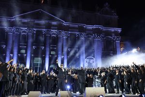 VATICAN CITY, VATICAN - SEPTEMBER 13: Pharrell Williams performs onstage during the "Grace For The World" event at St. Peter's Square on September 13, 2025 in Vatican City, Vatican. (Photo by Daniele Venturelli/Getty Images for Grace For The World) @ BroadwayWorld VATICAN CITY, VATICAN - SEPTEMBER 13: Pharrell Williams performs onstage during the " Photo