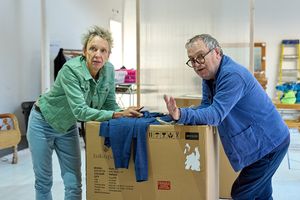 Lucy Bailey (director) and Mark Hadfield (Poirot) @ BroadwayWorld Lucy Bailey (director) and Mark Hadfield (Poirot) Photo