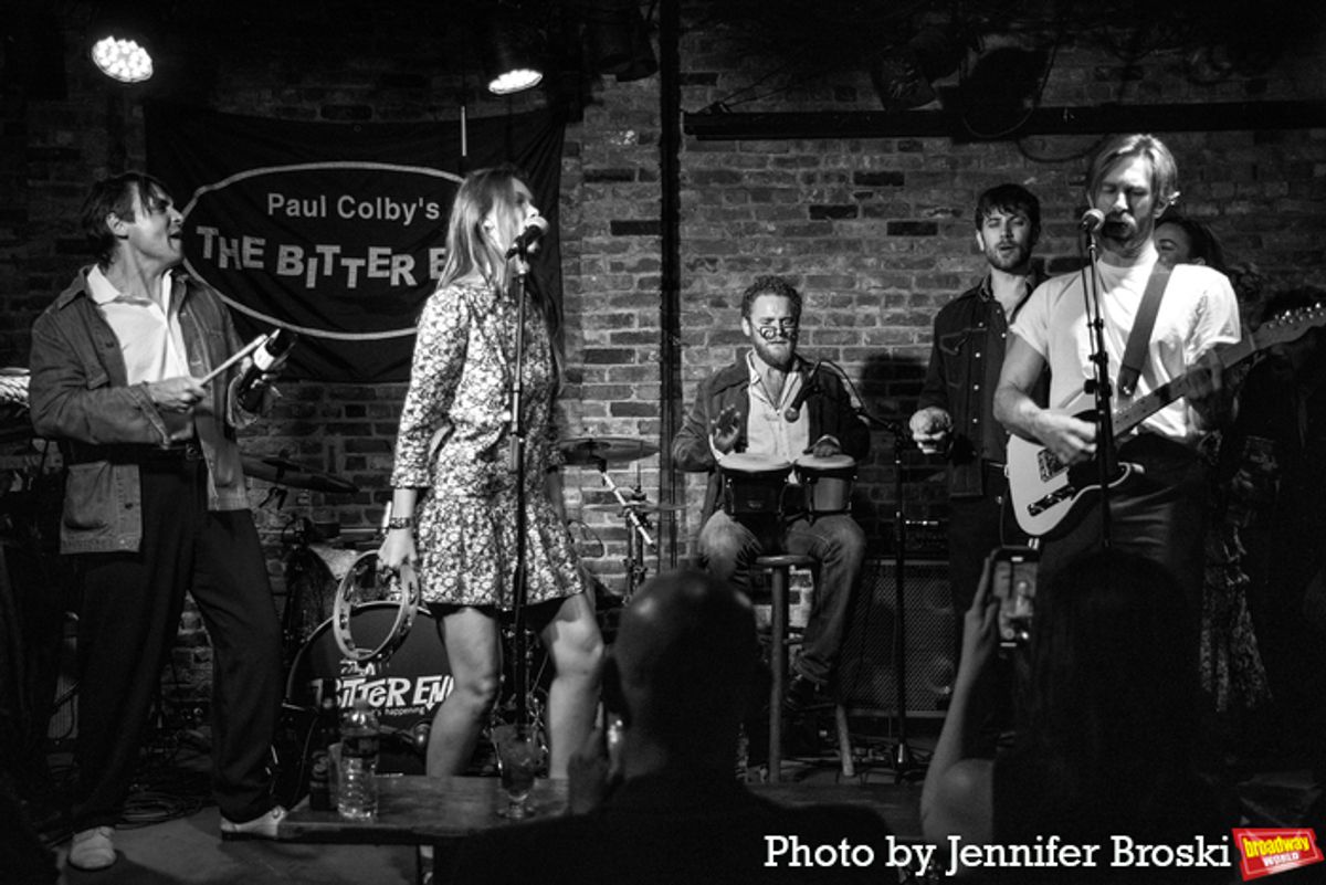 Will Butler, Claire DeJean, Denver Milord, and the company of STEREOPHONIC at 