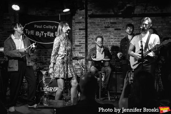 Will Butler, Claire DeJean, Denver Milord, and the company of STEREOPHONIC Photo