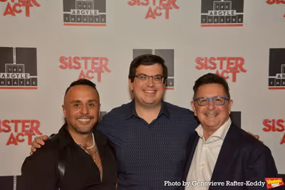 Vincent Ortega, Daniel Vaughn (Production Stage Manager) and Evan Pappas Photo