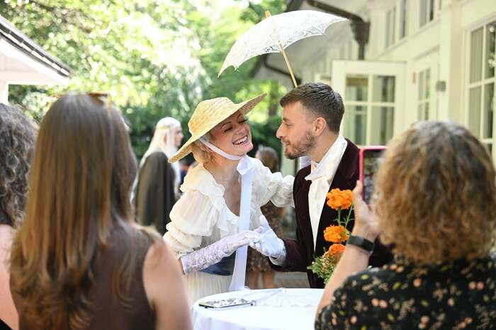 Photos: Phillipa Soo and Steven Pasquale Attend Romance-Themed Audible Event  Image