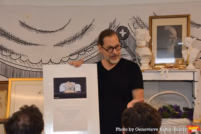 David Staller showing the rendering of the set Photo