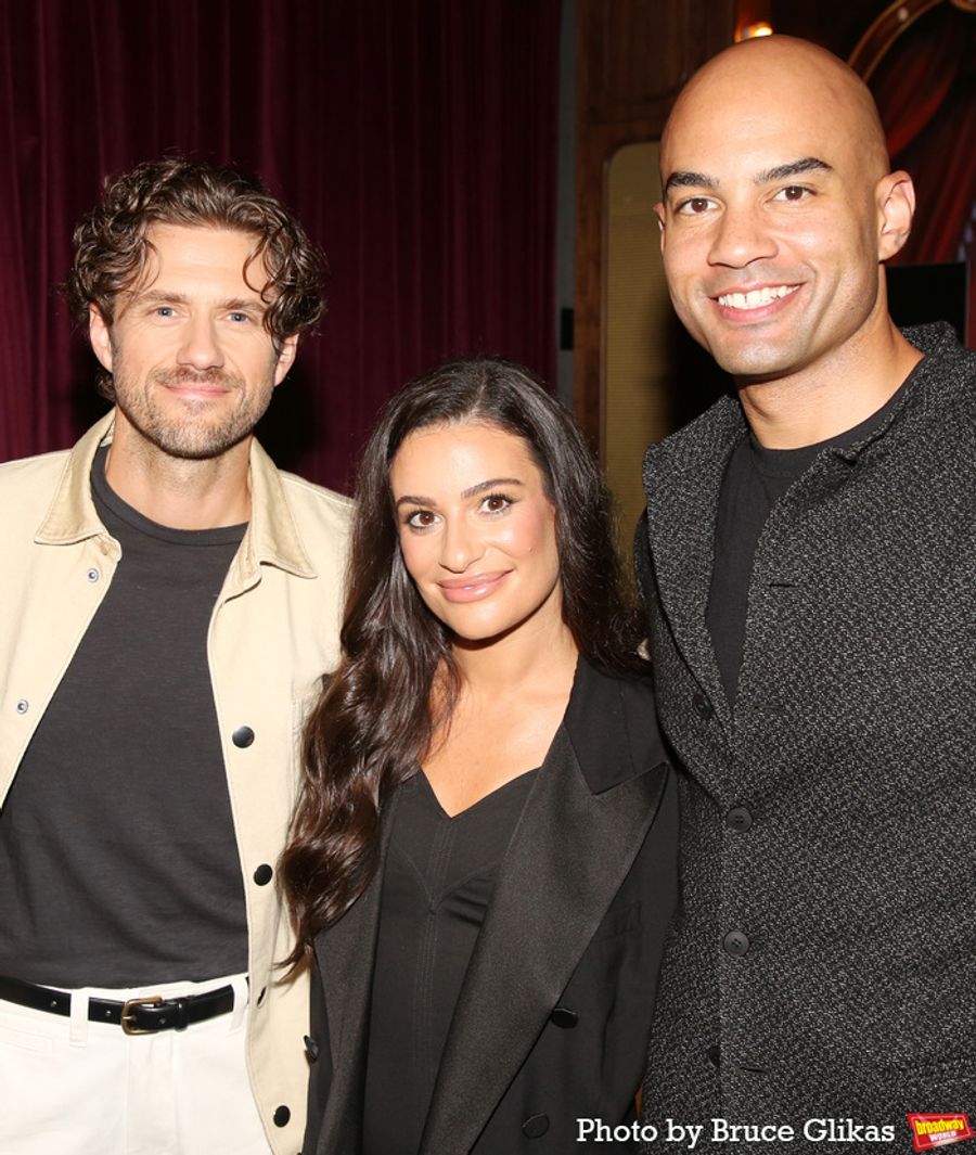 Photos: CHESS Stars Lea Michele, Aaron Tveit, and Nicholas Christopher Meet the Press Image