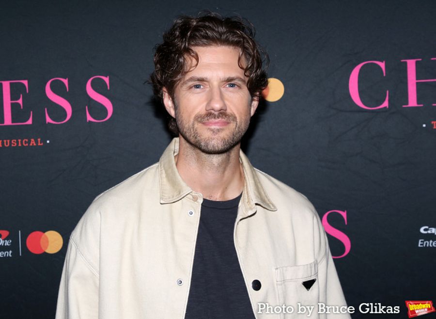 Photos: CHESS Stars Lea Michele, Aaron Tveit, and Nicholas Christopher Meet the Press Image