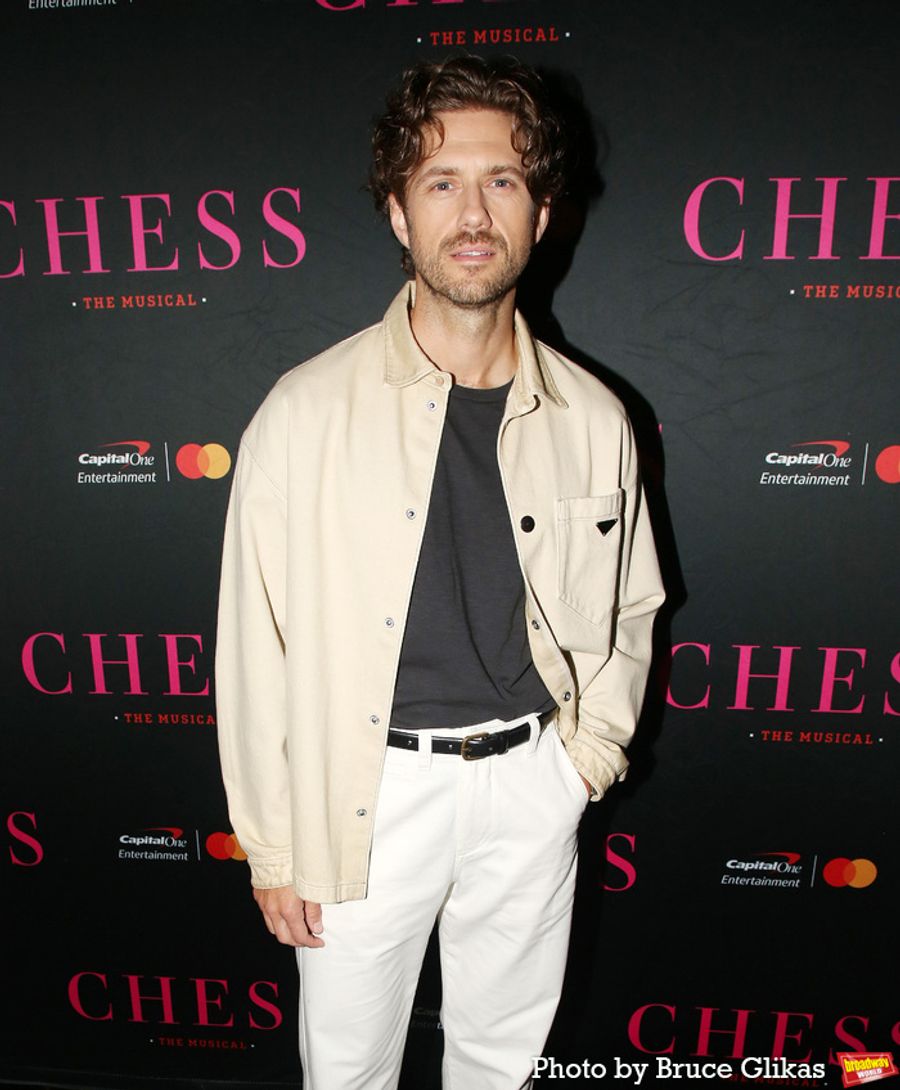 Photos: CHESS Stars Lea Michele, Aaron Tveit, and Nicholas Christopher Meet the Press Image