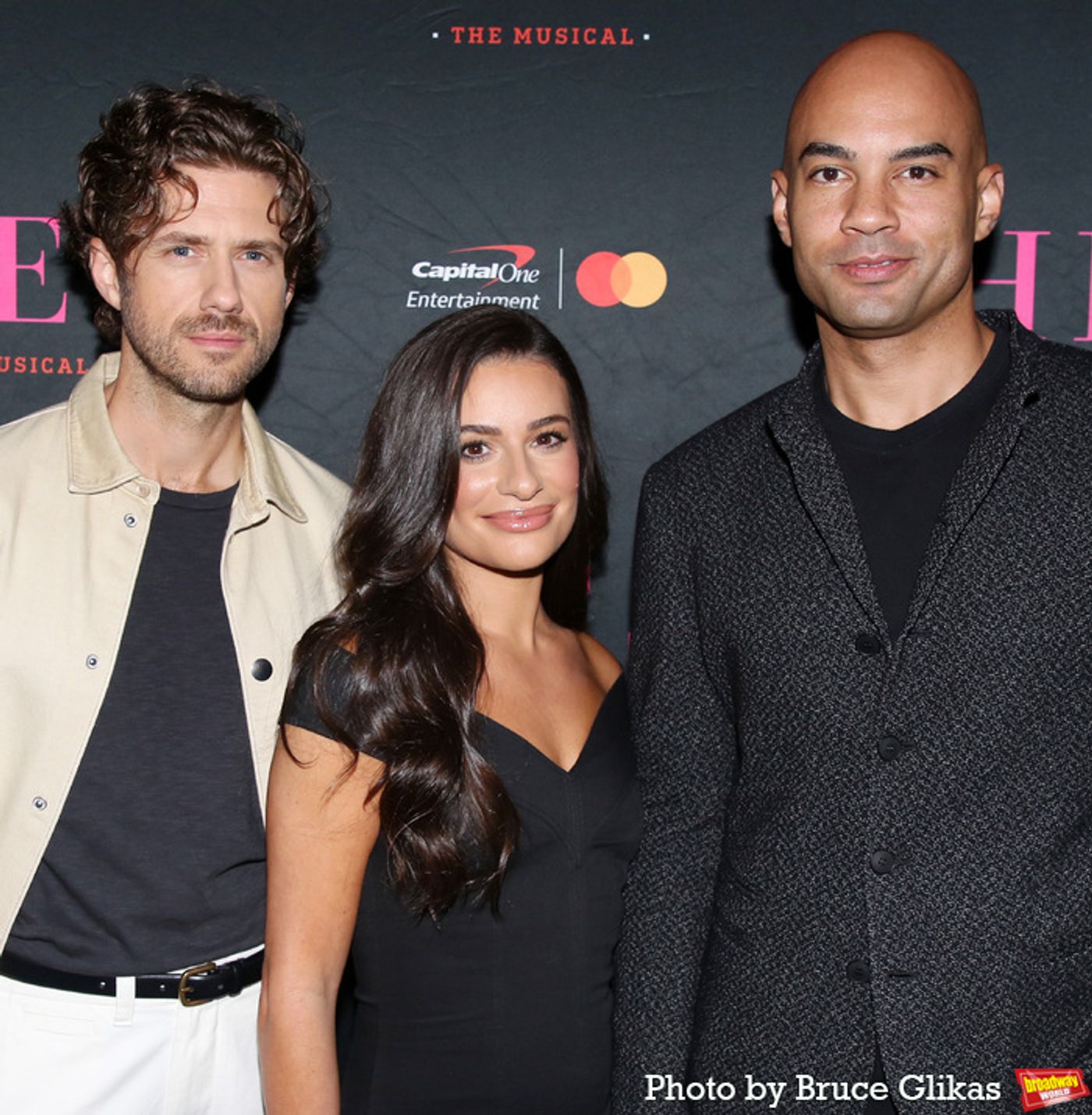 Photos: CHESS Stars Lea Michele, Aaron Tveit, and Nicholas Christopher Meet the Press  Image