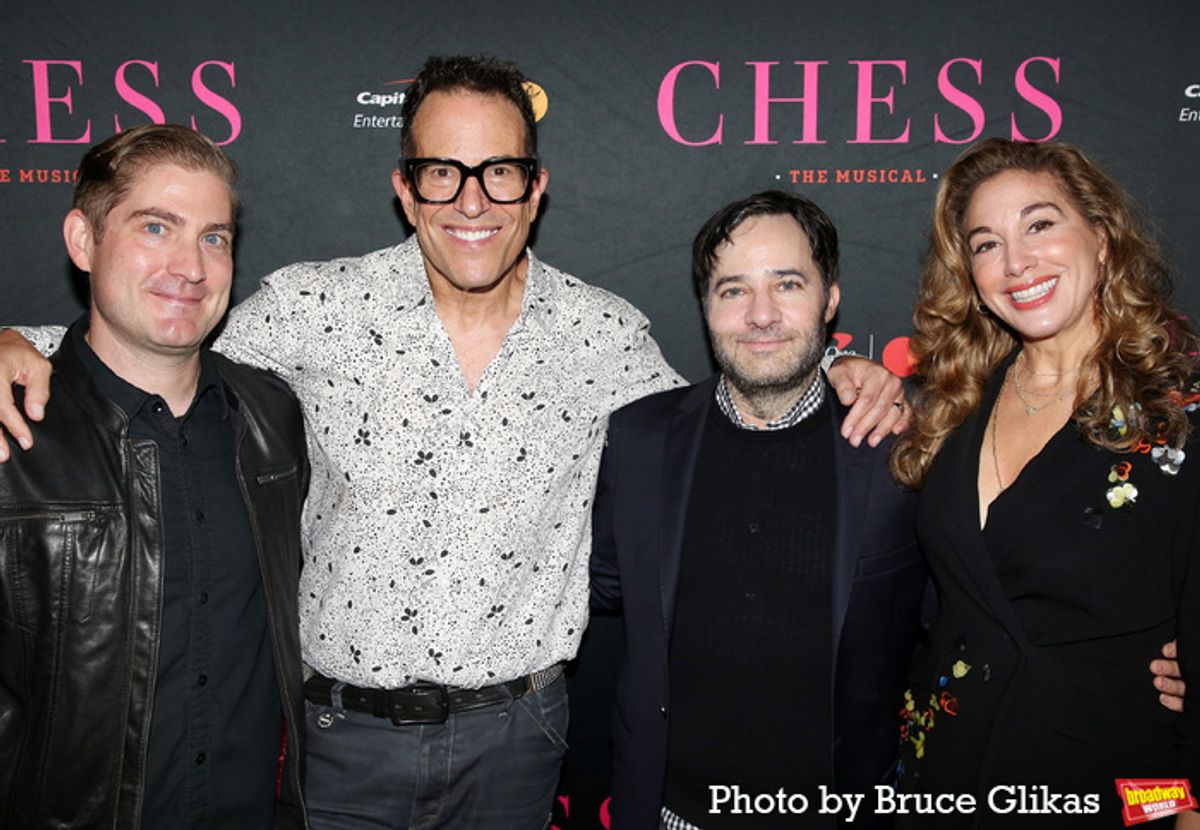 Music Supervisor Brian Usifer, Director Michael Mayer, Book Writer Danny Strong and Choreographer Lorin Latarro at 