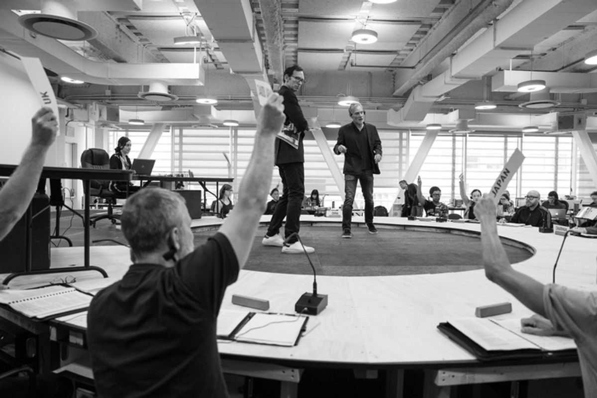 Stephen Kunken, Peter Bradbury, and the company of KYOTO at 