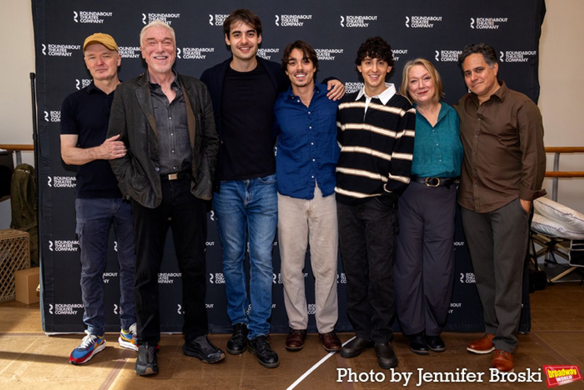 Darko Tresnjak, Patrick Page, Adrien Rolet, Jason Sanchez, Jake Berne, Kristine Nielsen, Rajiv Joseph at 