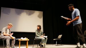 John Michie, Rhianne Barreto, Matthew Morrison Photo