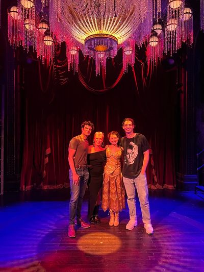 Francisco Javier Gonzalez, Pink, Riley Noland, and Clay Singer under the famous chand Photo