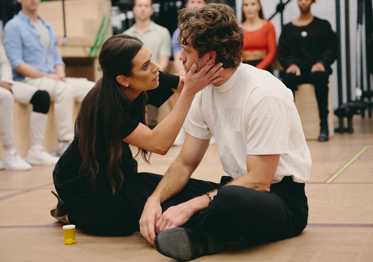 Lea Michele and Aaron Tveit at 