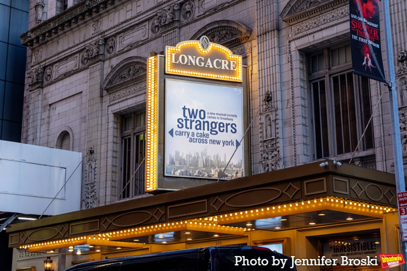 Up on the Marquee: TWO STRANGERS (CARRY A CAKE ACROSS NEW YORK)  Image