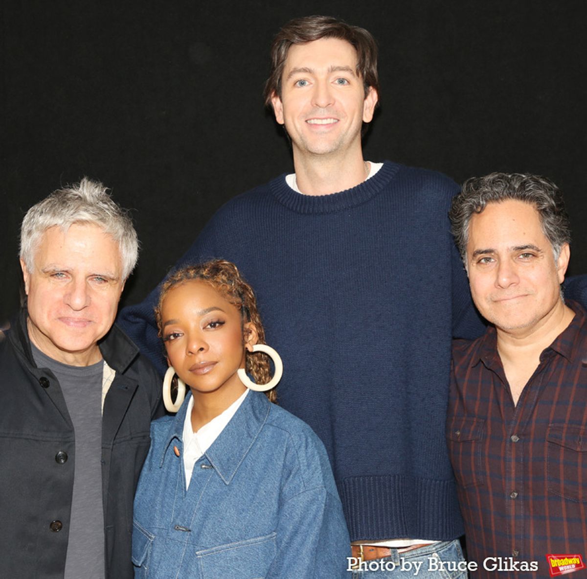 Director Neil Pepe, Kara Young, Nicholas Braun and Playwright Rajiv Joseph  at 
