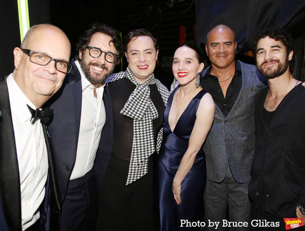 Brad Oscar, Josh Groban, Jak Malone, Lena Hall, Christopher Jackson and Darren Criss  at 