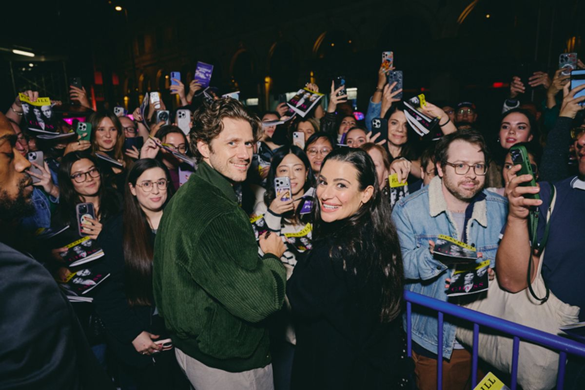 Aaron Tveit, Lea Michele at 