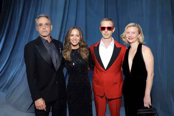 Robert Downey Jr., Susan Downey, Jeremy Strong, and Emma Wall  Photo