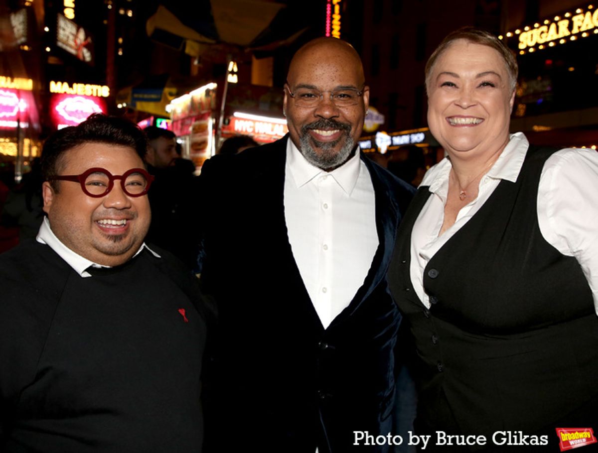 Don Darryl Rivera, James Monroe Iglehart and Dawn Phelps at 