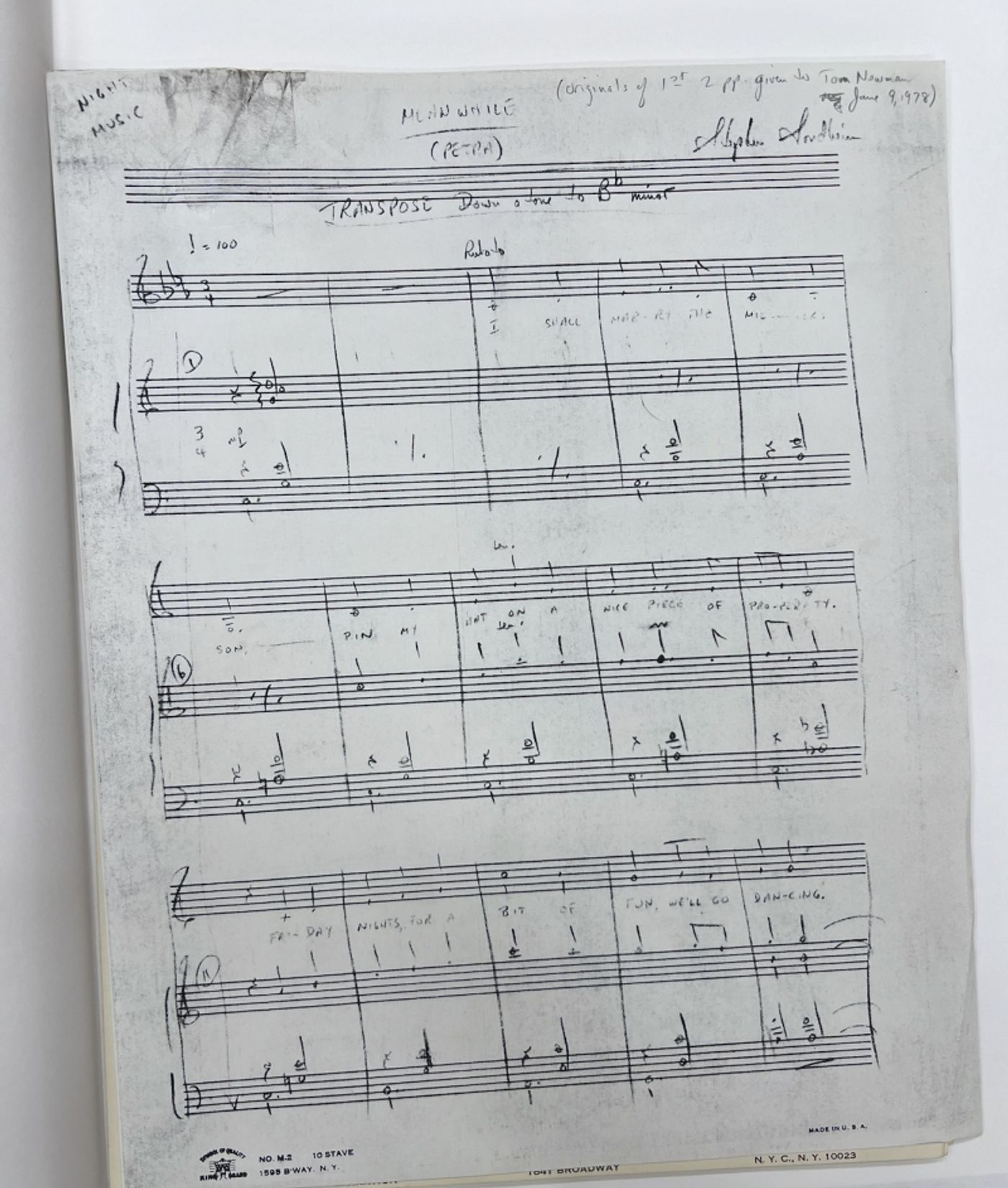 5 Incredible Discoveries from the Stephen Sondheim Collection at the Library of Congress 5 Incredible Discoveries from the Stephen Sondheim Collection at the Library of Congress Image