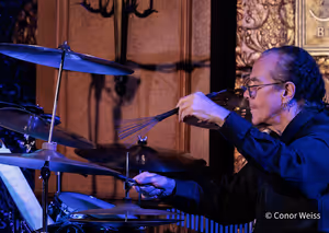 Rex Benincasa on drums. Photo credit: Conor Weiss Photo