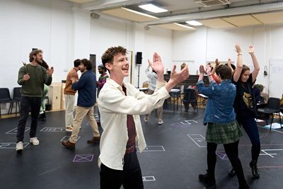 Connor Wood and the Cast of A CHRISTMAS CAROL Photo