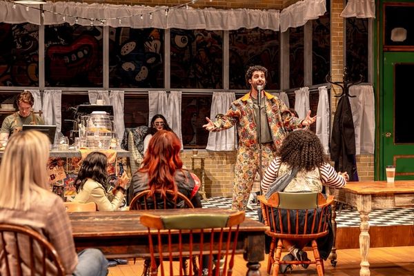 Jacob Simon and members of the cast in GODSPELL Photo