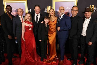 Mustafa Shakir, producer John Davis, Ella Anderson, Hugh Jackman, Hudson Hensley, Kat Photo