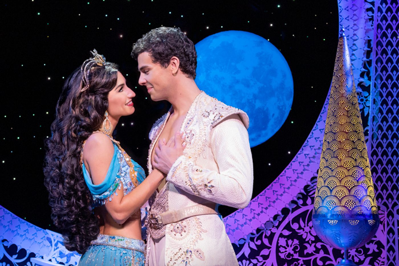 Photo: Ainsley Melham and Sonya Balsara in ALADDIN on Broadway  Image