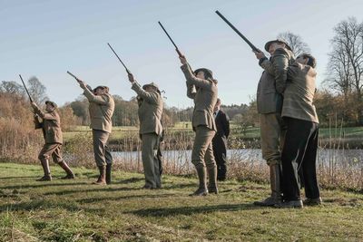Tom Felton, Ramon Tikaram, Thomasin McKenzie, Damian Lewis, and Nathan McMullen Photo