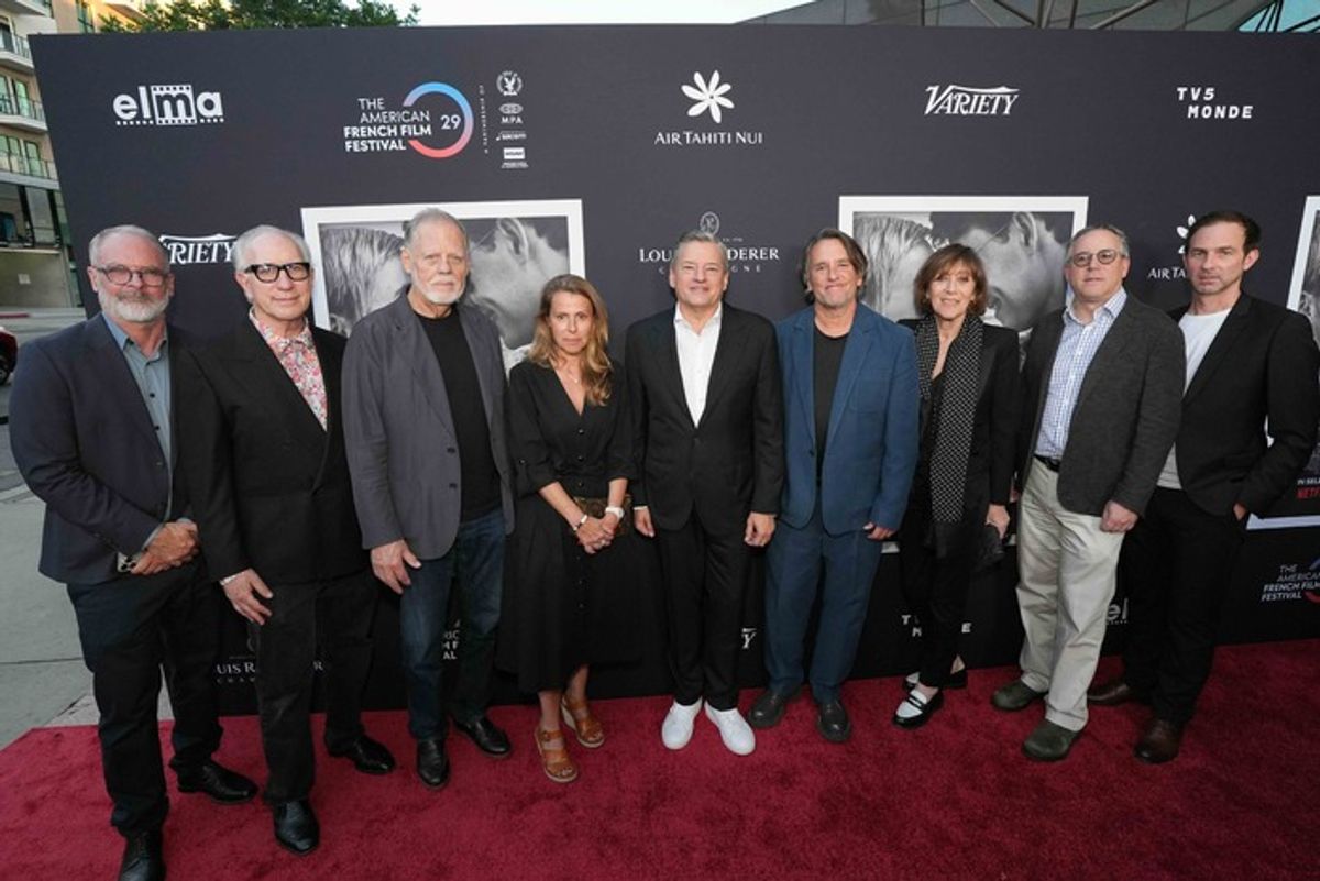 Dante Harper, Howard A. Rodman, Taylor Hackford, Cécile Rap-Veber, Ted Sarandos, Co-CEO, Netflix, Richard Linklater, Michèle Pétin, Russell Hollander, National Executive Director, DGA and Louis Hallonet  at 