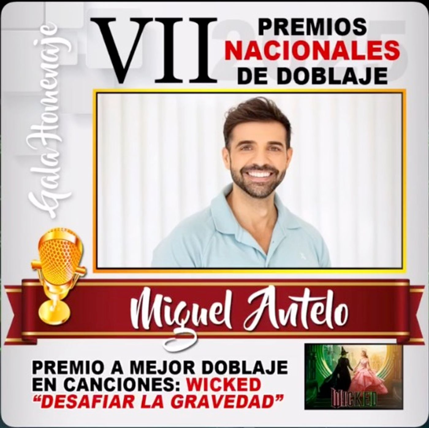 Miguel Antelo gana el Premio Nacional de Doblaje por WICKED  Image