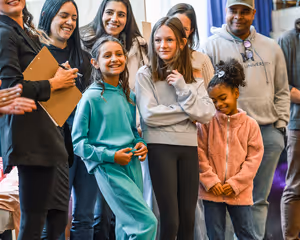 Juliette Meris (understudy), Hazel Vogel (Young Elsa), and Anjali Roa (Young Anna)
 Photo
