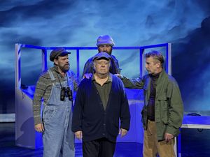 Captain McSorley (Tom Holliday) surrounded by his crew, Ransom Ray Cundy (Todd Covert Photo