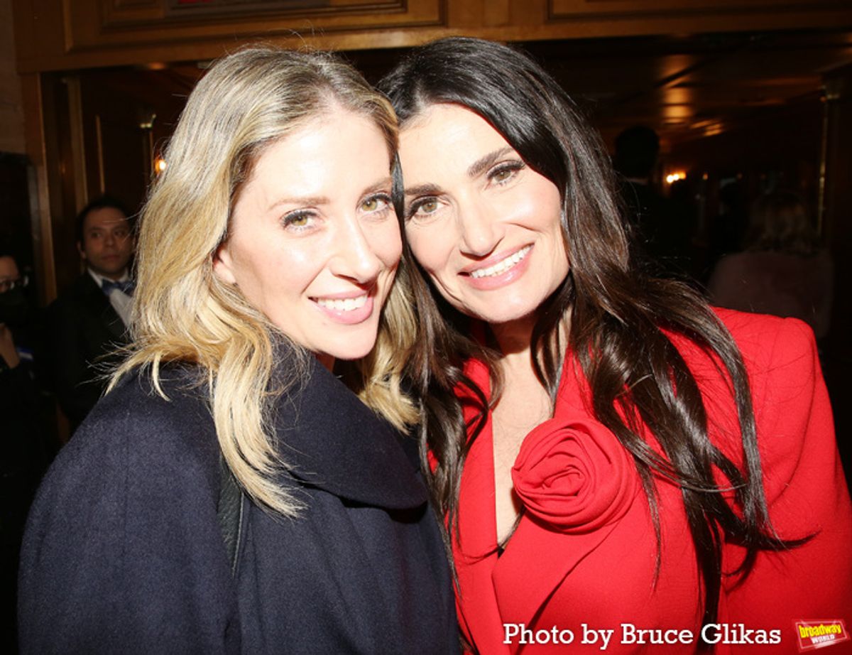 Caissie Levy and Idina Menzel at 